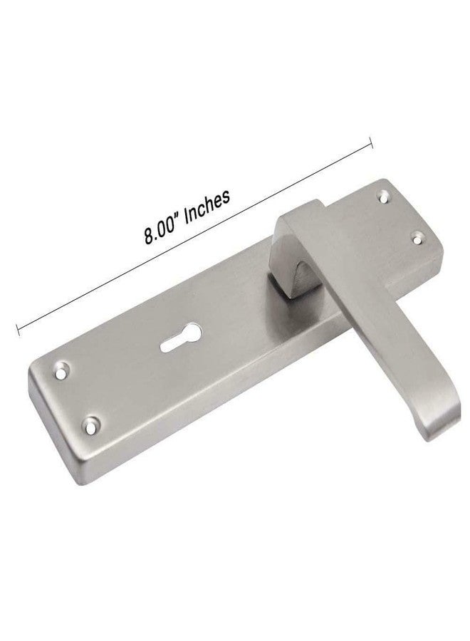 Trevi mortice lock set طقم قفل نقر شديد التحمل من تريفي بمقبض أنيق - لون فضي | مثالي للأبواب الخشبية الرئيسية | يشمل جسم القفل والمفاتيح والبراغي | مناسب للأبواب بسمك 28-40 مم - Image 3